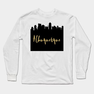 ALBUQUERQUE NEW MEXICO DESIGNER SILHOUETTE SKYLINE ART Long Sleeve T-Shirt